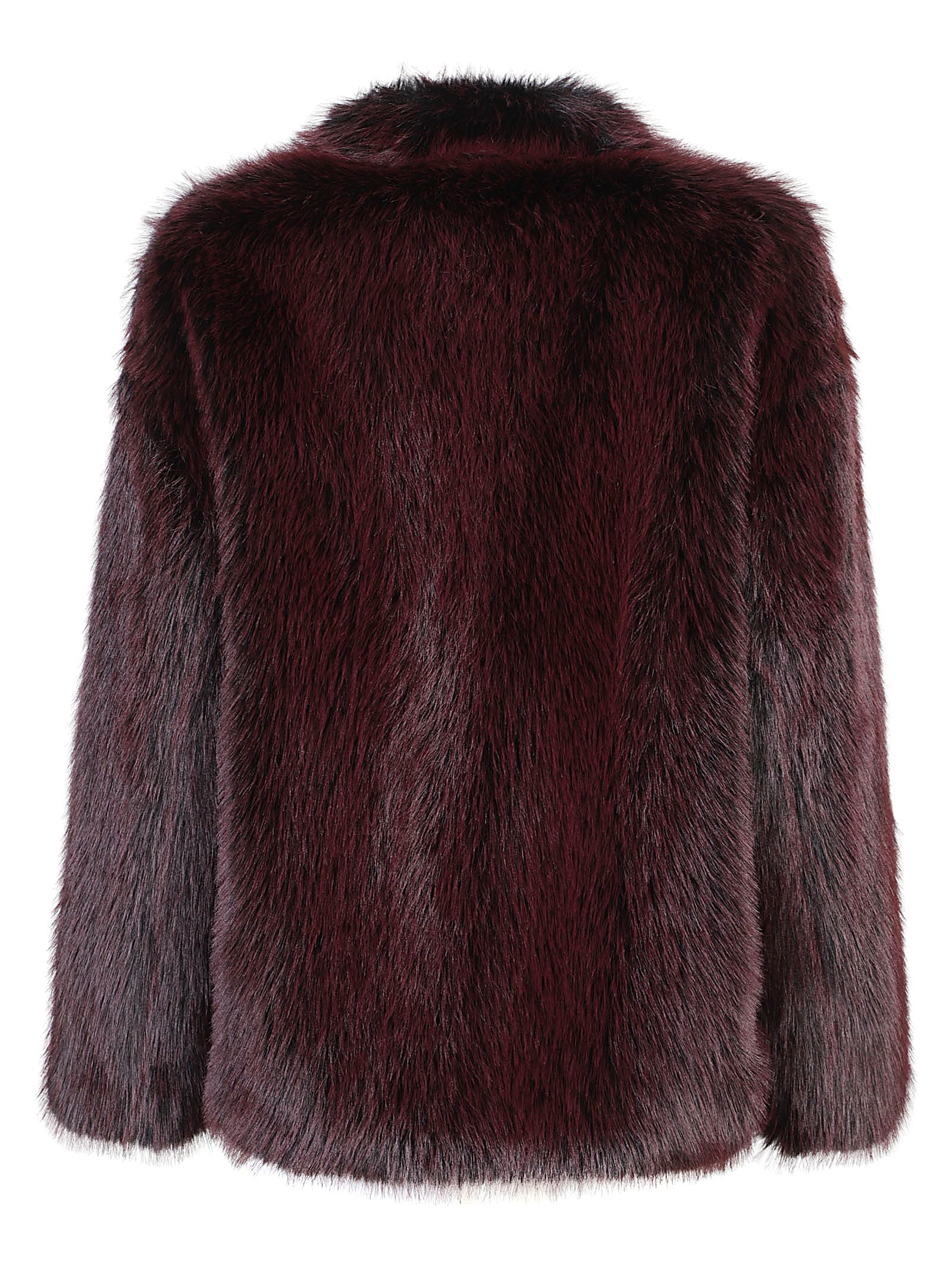 Patrizia Pepe Faux Fur Coat In Purple