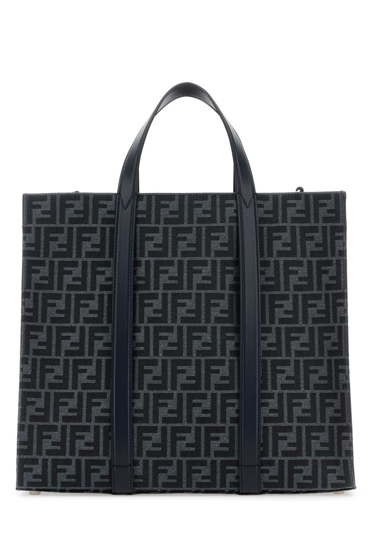 Shop Fendi Embroidered Canvas Shopping Bag In Denimblubluscrp