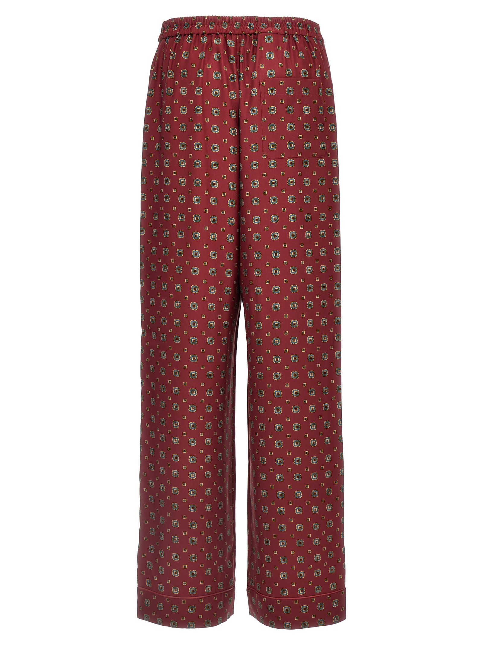 Shop Moschino Patterned Pants In Bordeaux