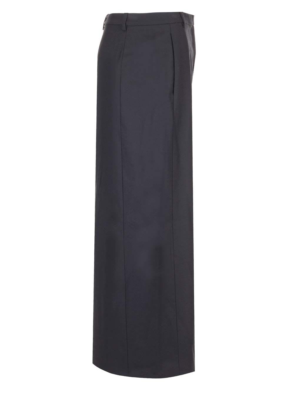 Shop Theory Stretch Flannel Long Skirt In Blue