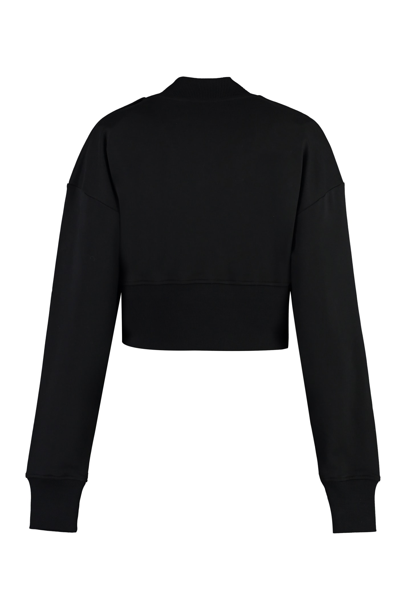 Shop Balmain Logo Detail Cotton Sweatshirt In Black