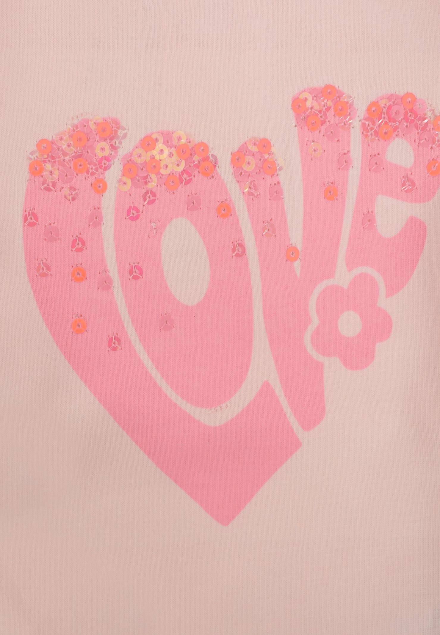 Billieblush Pink T-shirt For Baby Girl With Writing In Pink