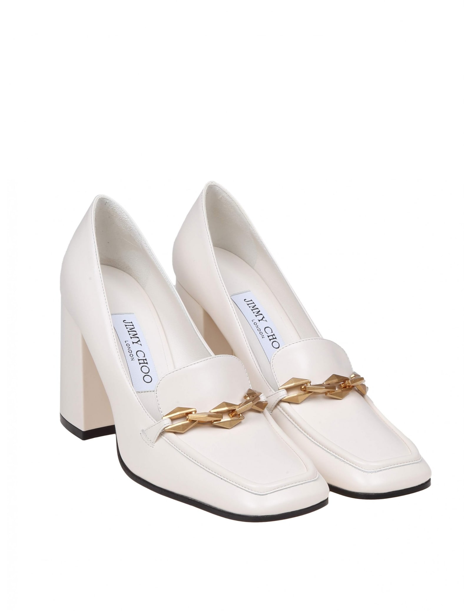 Shop Jimmy Choo Cream White Leather Pump In Milk