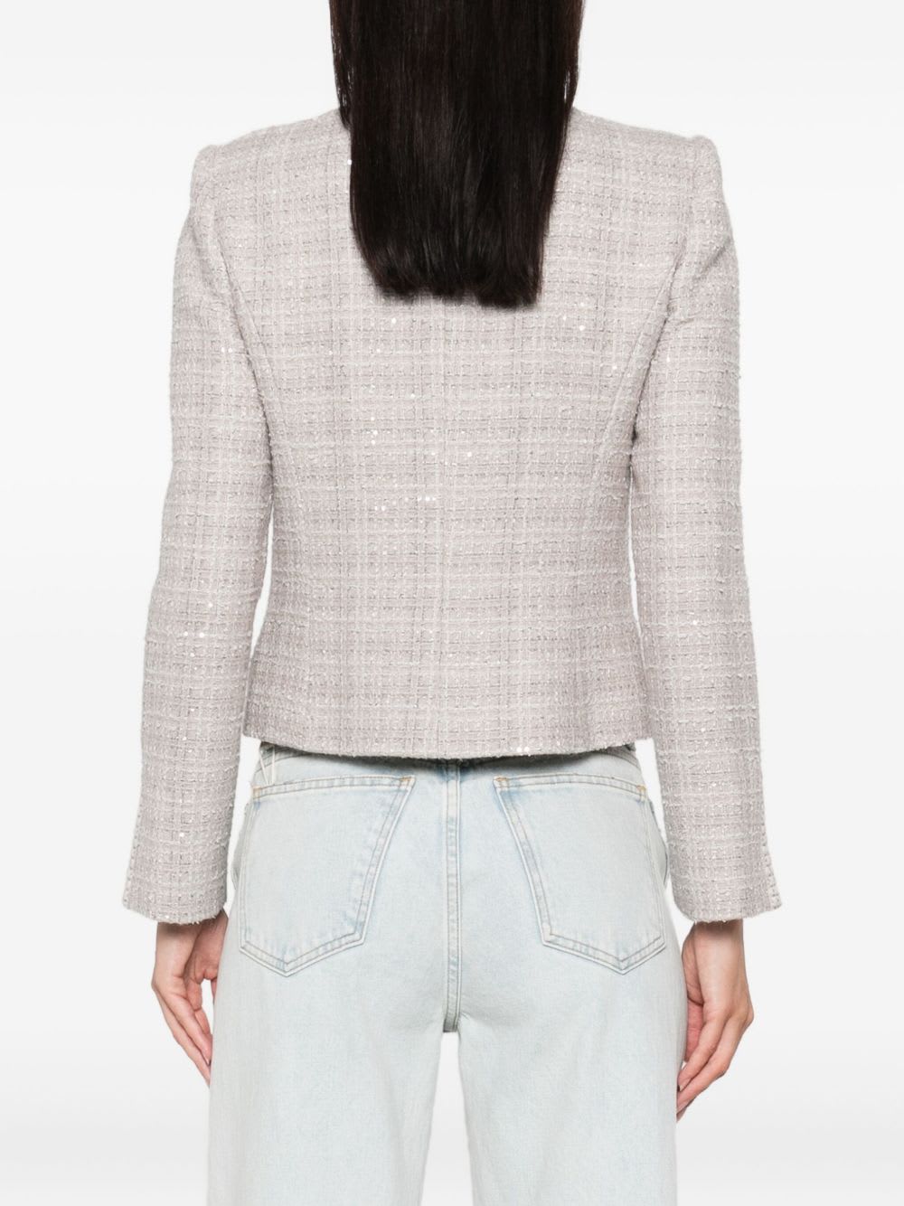 Emporio Armani Wool Blend Blazer Jacket In Neutral