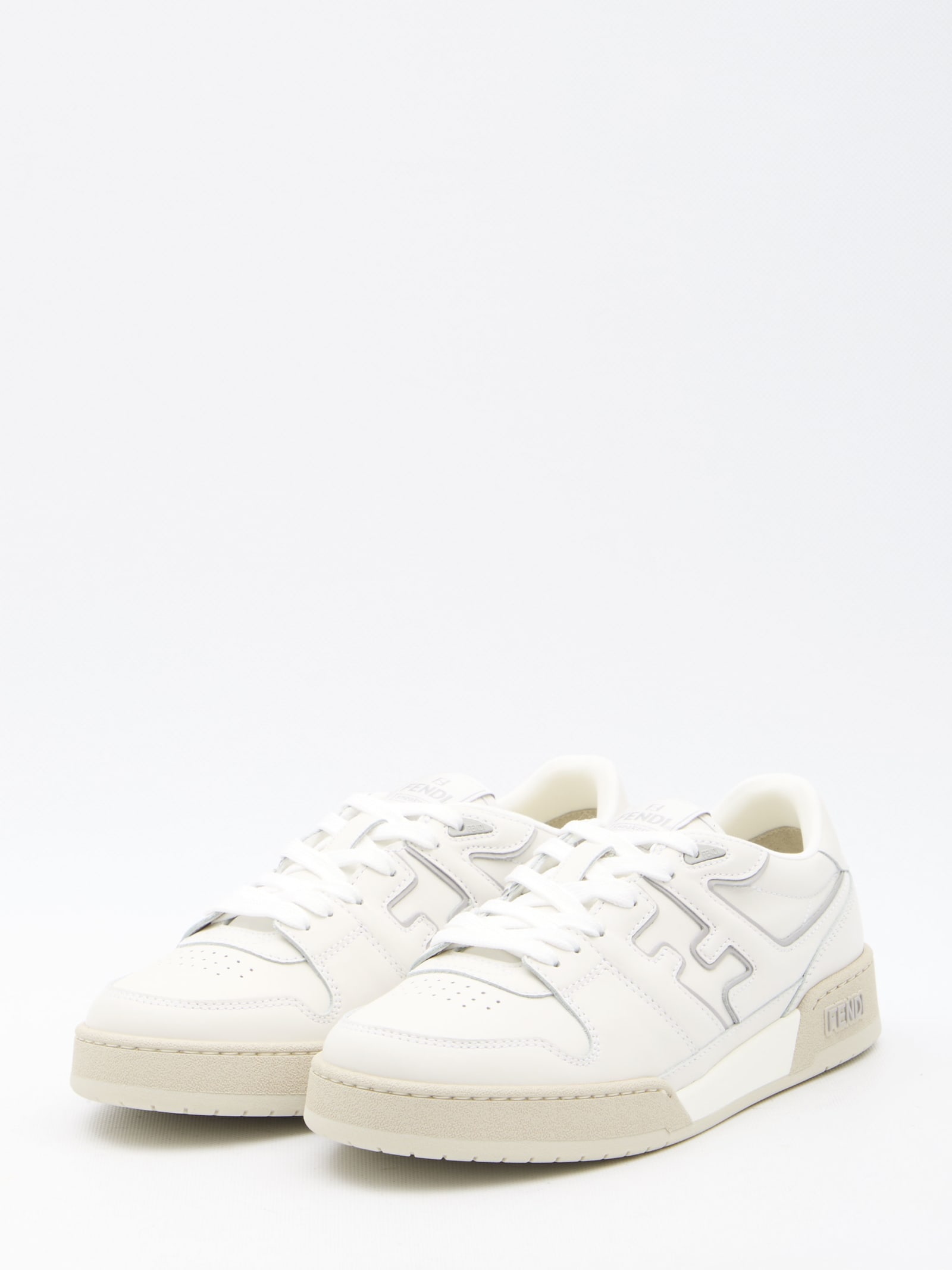 Shop Fendi Match Sneakers In White