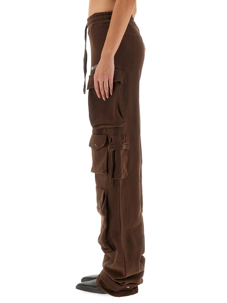 Attico Cotton Jersey Cargo Sweatpants In Brown
