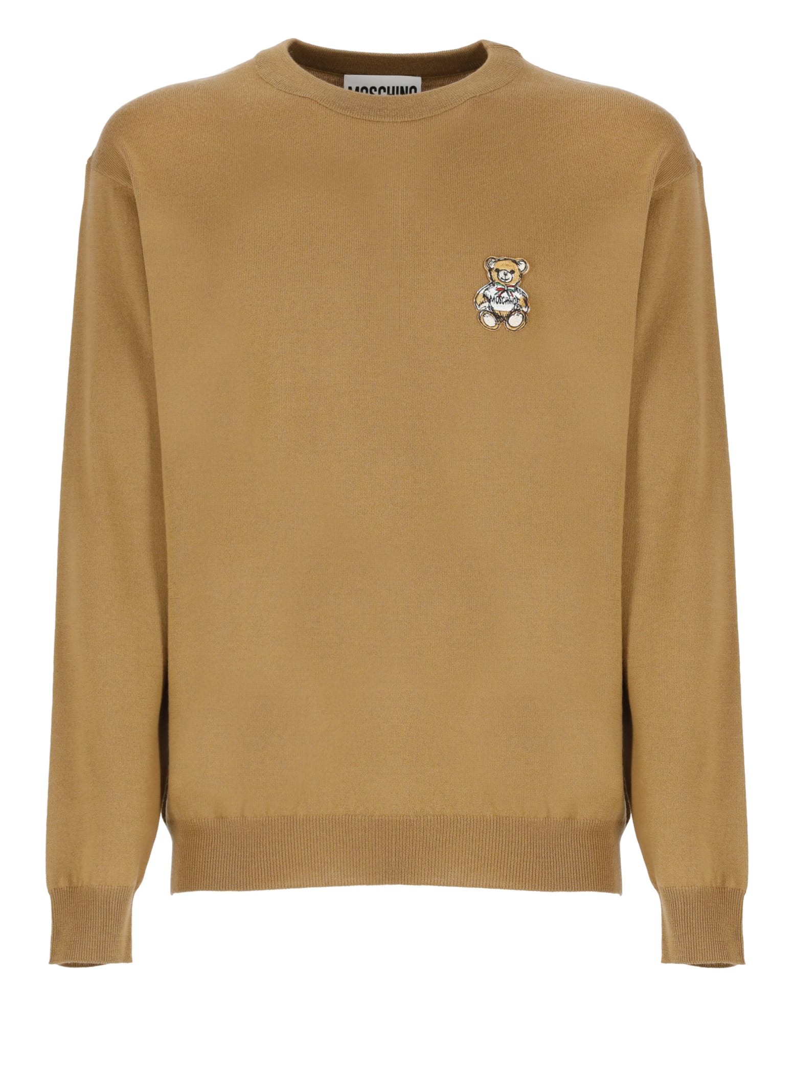 Shop Moschino Teddy Bear Sweater In Brown