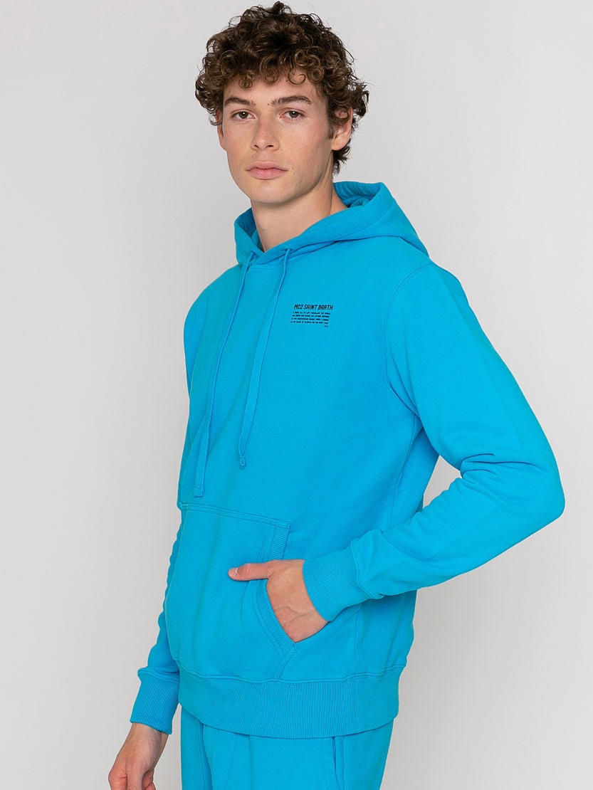 Shop Mc2 Saint Barth Turquoise Hoodie Pantone Special Edition In Blue