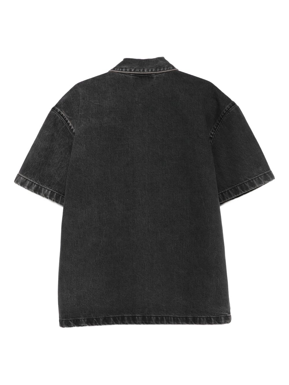 7 For All Mankind `over Camp Shirt Caviar` Shirt In Black