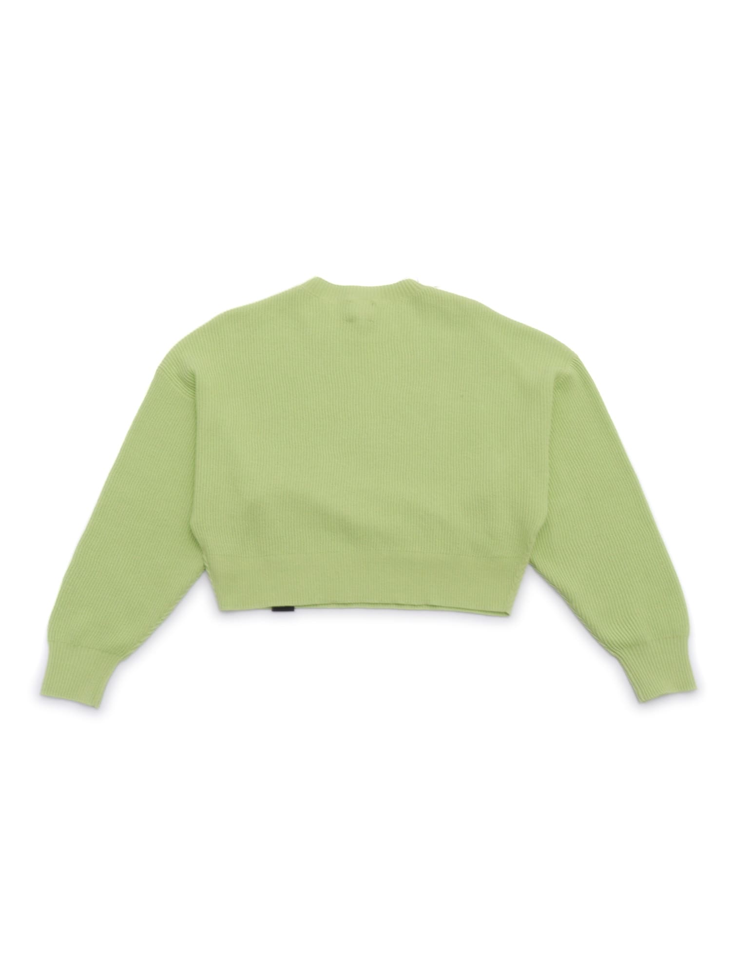 Aspesi Ribbed Cropped Sweater In Green