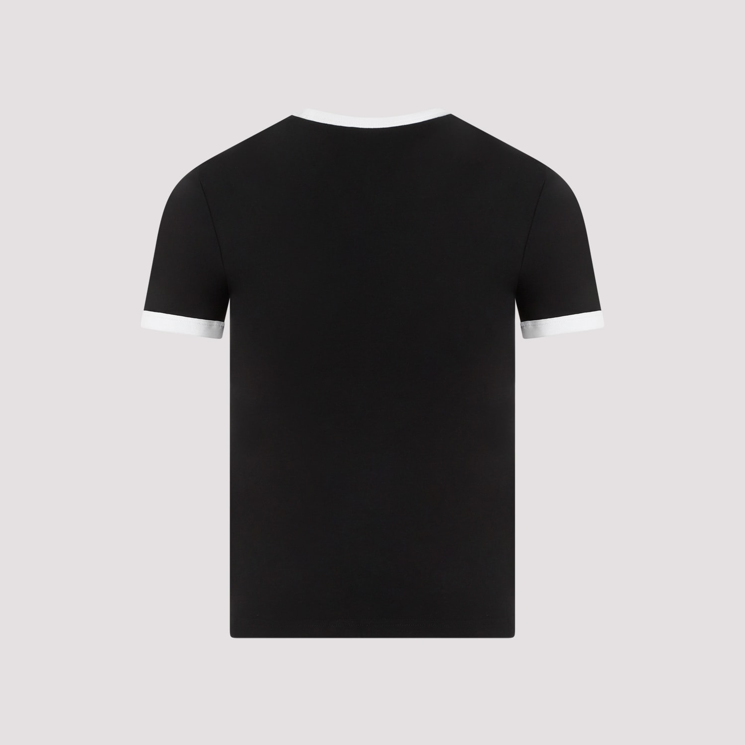 Courrèges Reedition Bumpy Contrast T-shirt In Black
