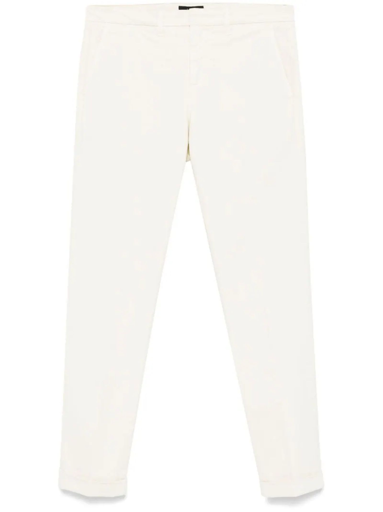 Shop Fay Ecru Cotton Blend Chinos In Beige