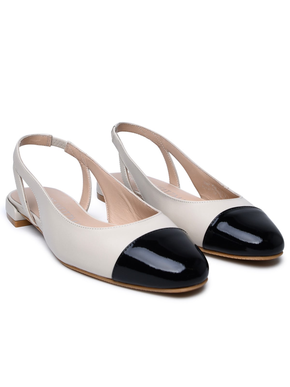 Shop Stuart Weitzman Ivory Leather Ballet Flats In Avorio