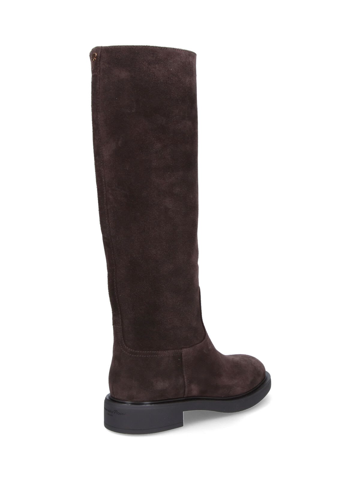 Gianvito Rossi Heeled Suede Knee-high Boots With Round Toe In Brown