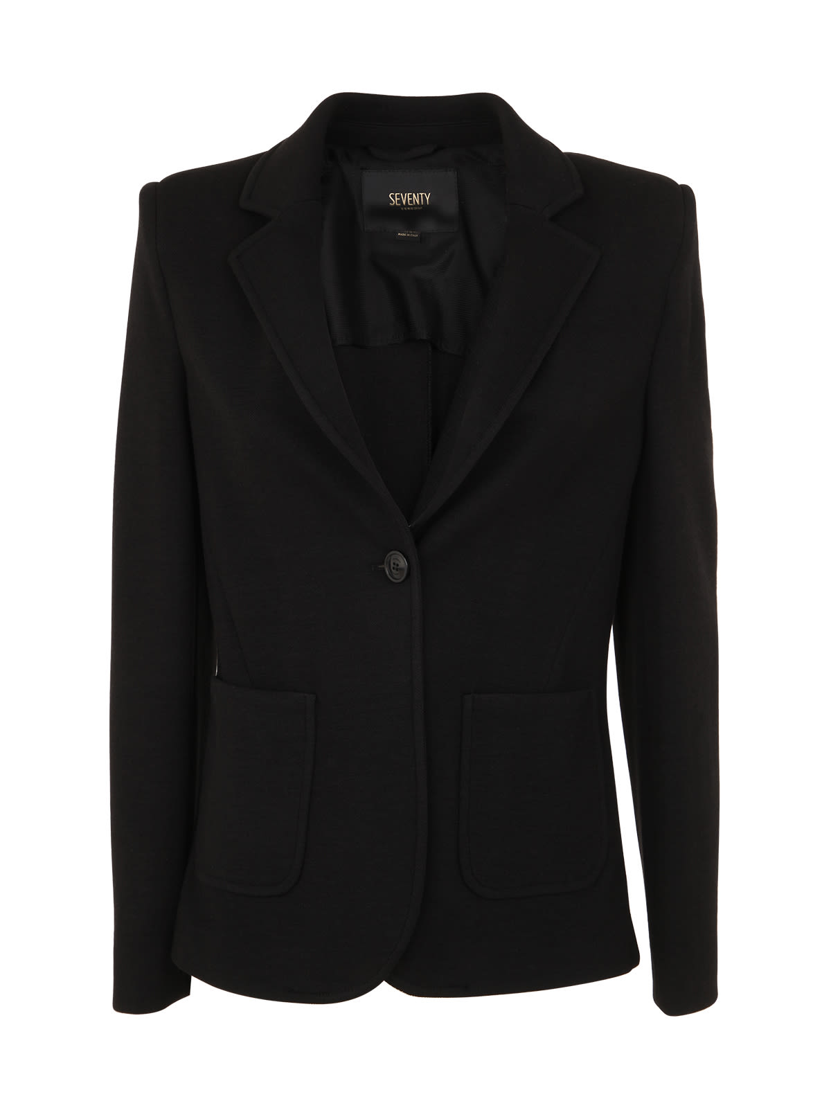 Seventy Jacket With 1 Button Blue Polyamide Woman In Black
