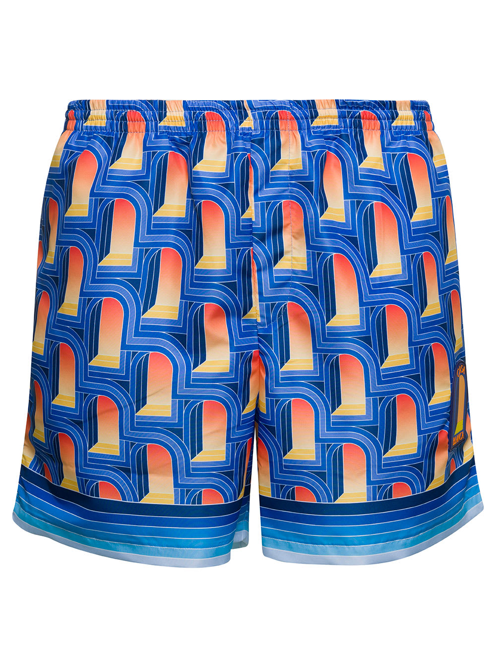 Casablanca Men's L'arche De Nuit Silk Drawstring Shorts In Blu