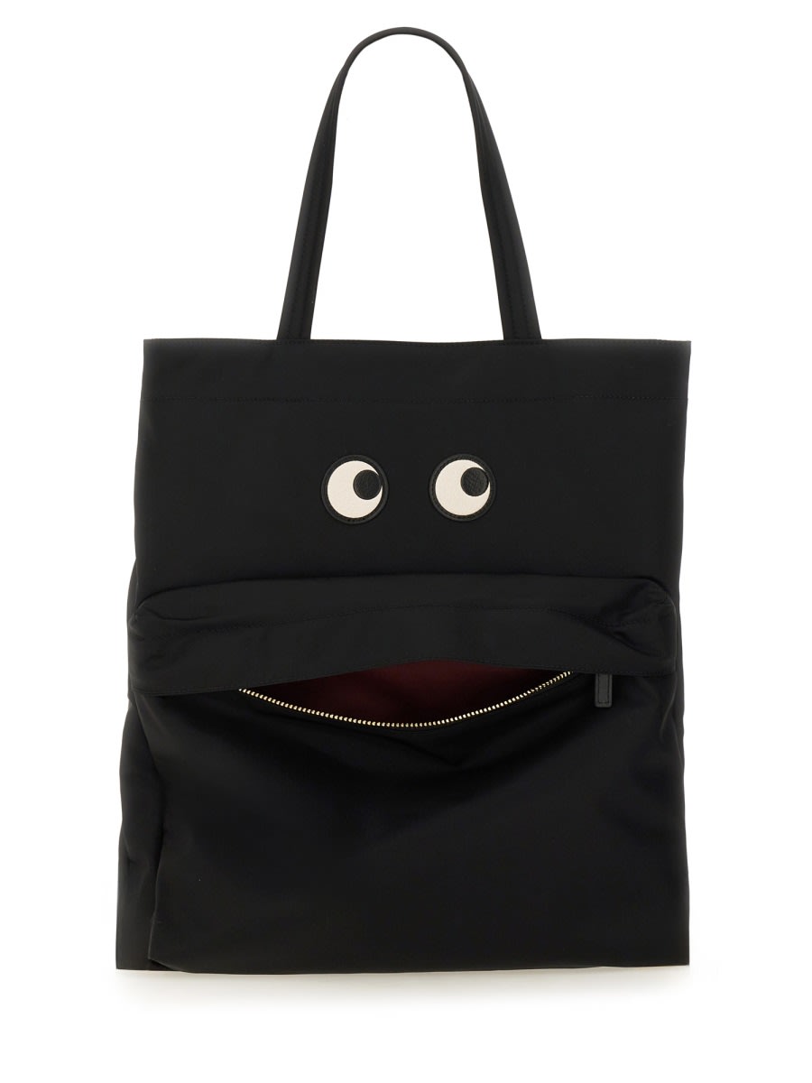 Shop Anya Hindmarch Eyes Tote Bag In Black