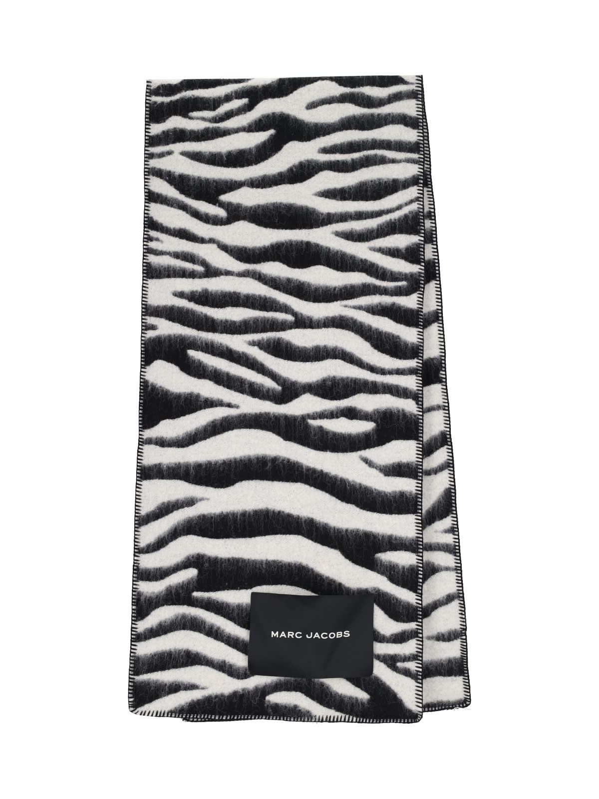 Shop Marc Jacobs Animal Print Intarsia Scarf In White