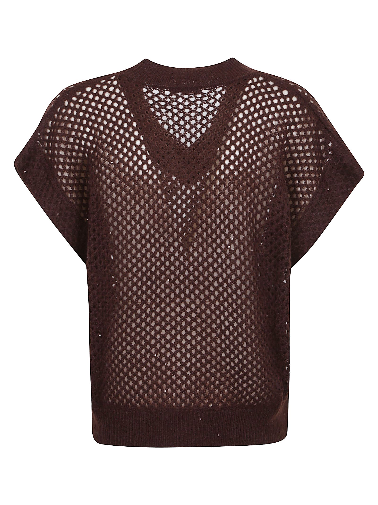 Brunello Cucinelli Knitted Vest In Brown