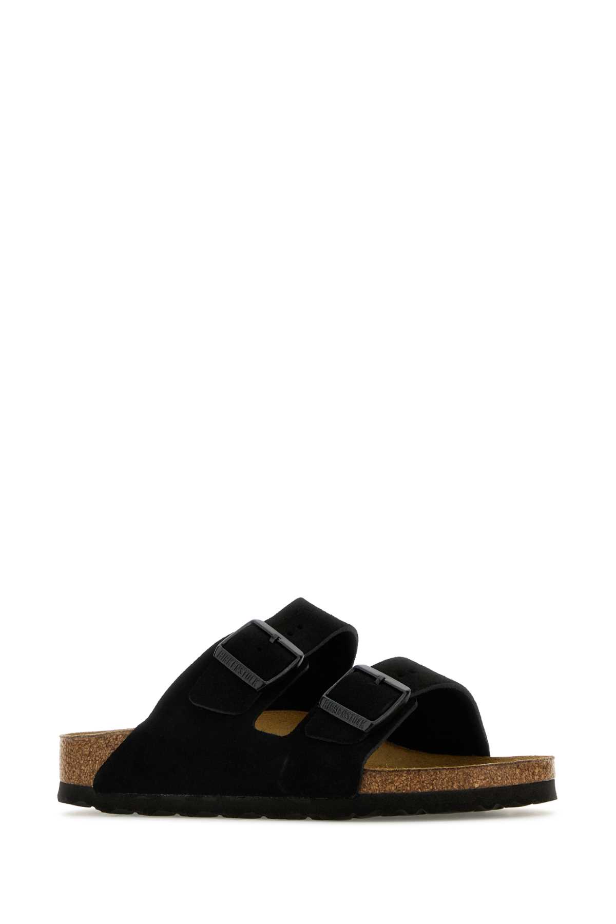 Birkenstock Arizona Double-strap Leather Slides In Black