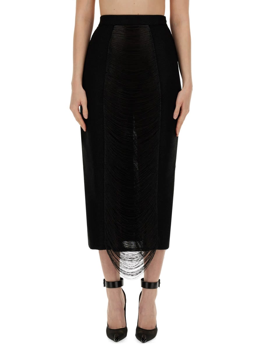 Shop Alexander Mcqueen Long Skirt In Black