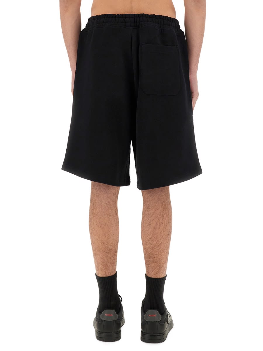 Hugo Boss Elastic Waistband Shorts With Side And Back Pockets In Black