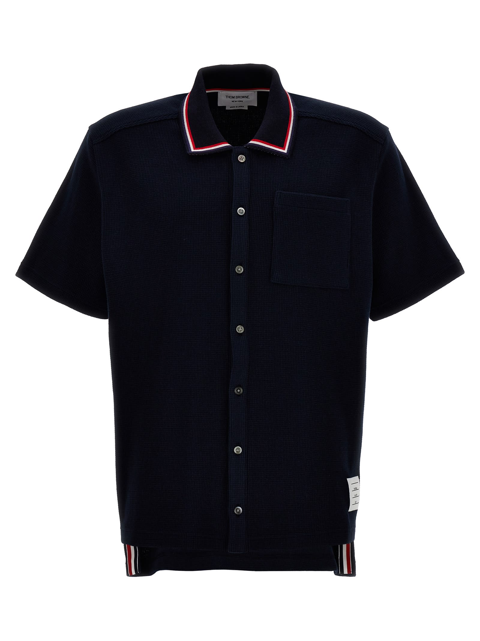 Shop Thom Browne Cotton Knit Shirt In Blue