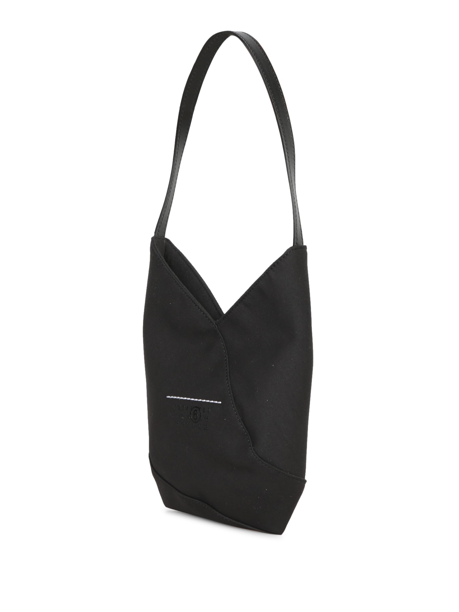 Shop Mm6 Maison Margiela Egg Satin Black Bag