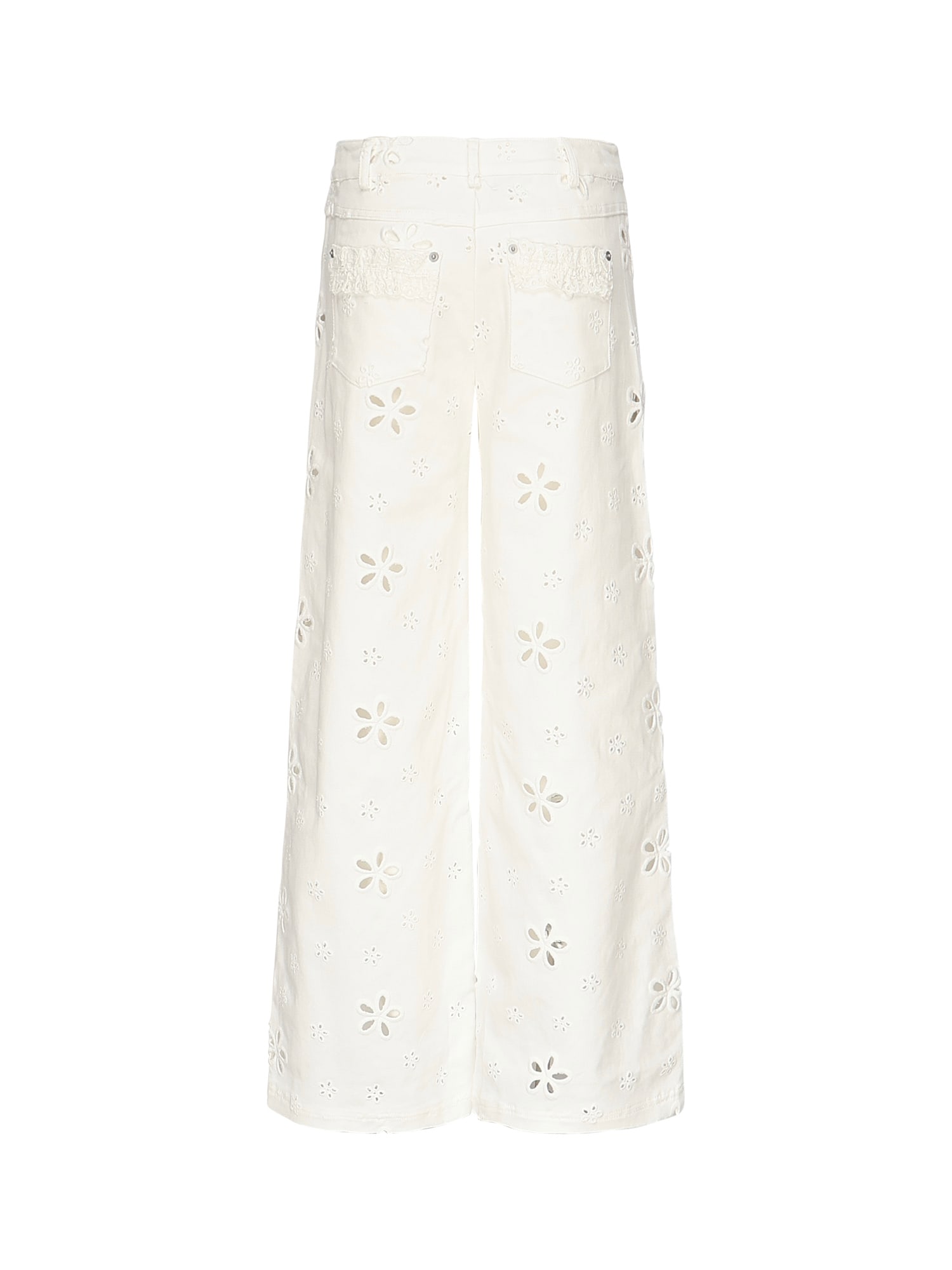 For Love &amp; Lemons Daisy Baggy Jeans In White