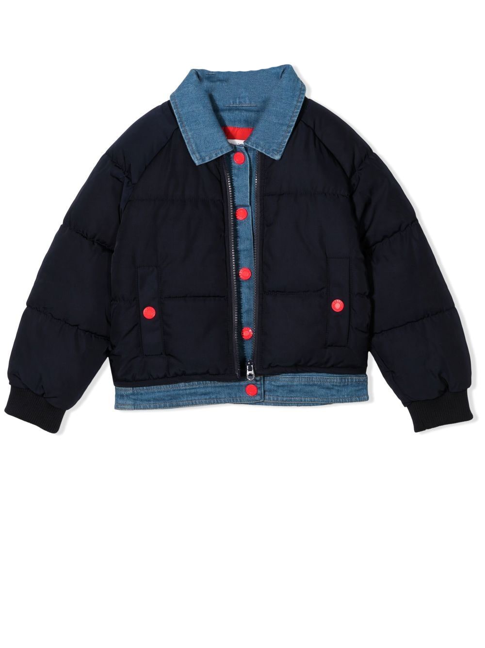 Marc Jacobs Kids' Padded Jacket With Snap Buttons In Marine