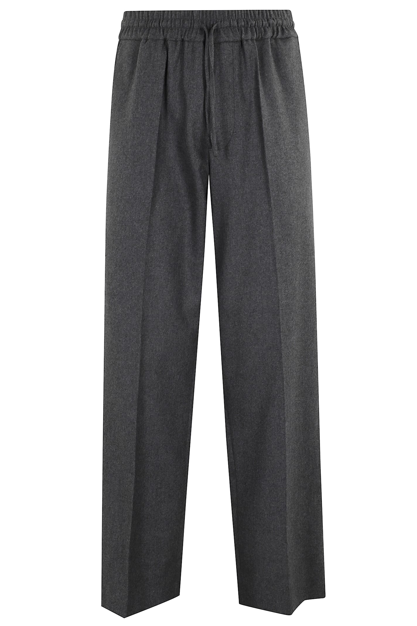 Drôle De Monsieur Flannel Elasticated Straight Leg Trousers In Green