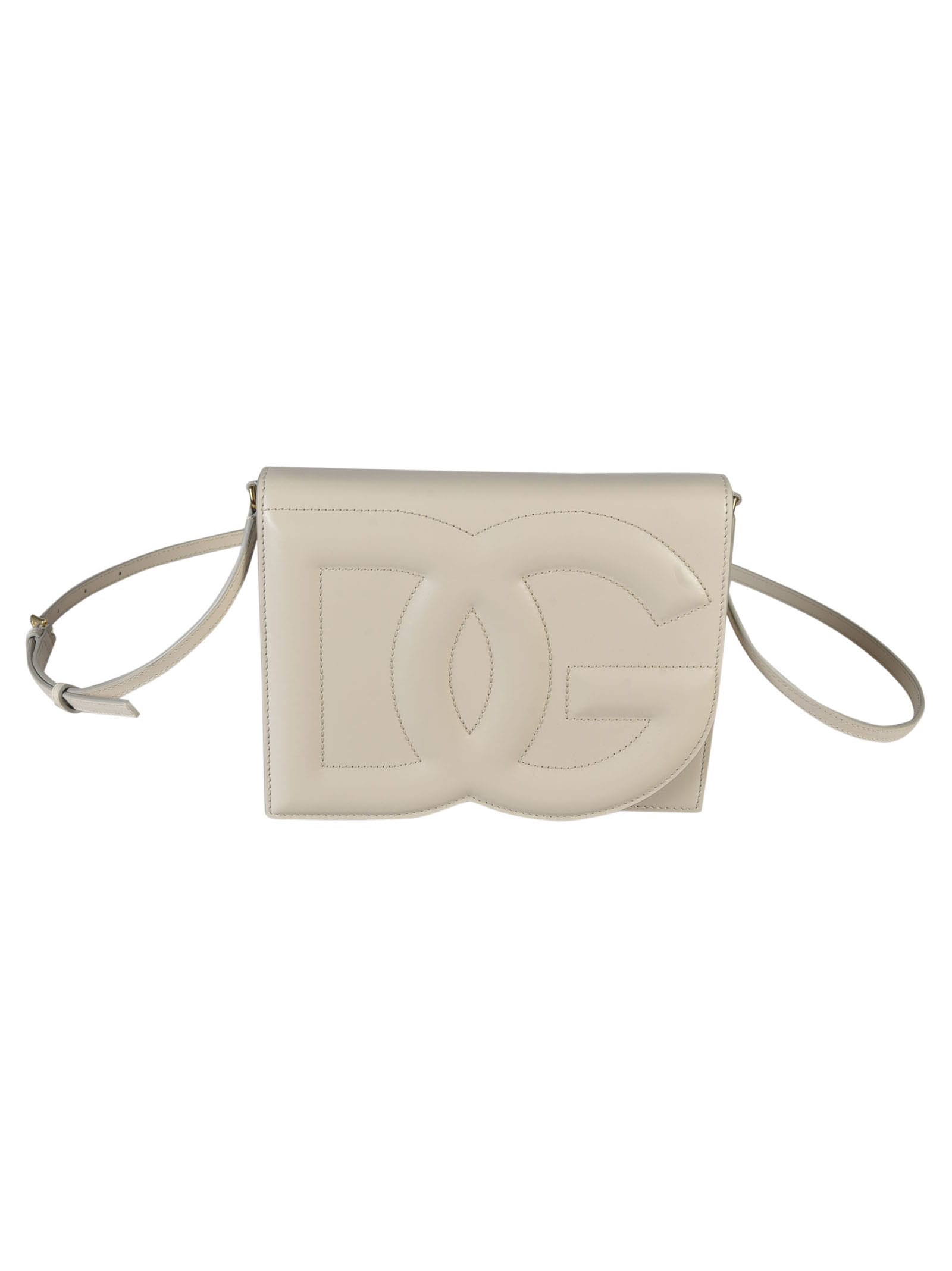 Dolce & Gabbana Dg Embossed Shoulder Bag In Brown