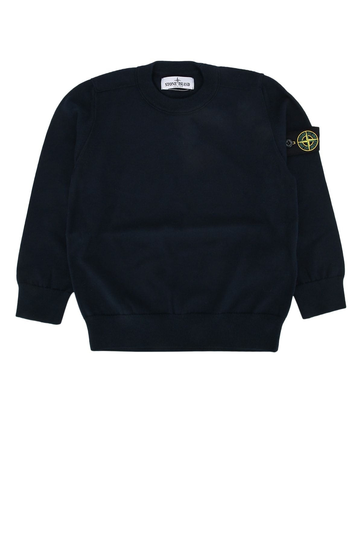 Stone Island Compass-motif Crewneck Jumper In Navyblue