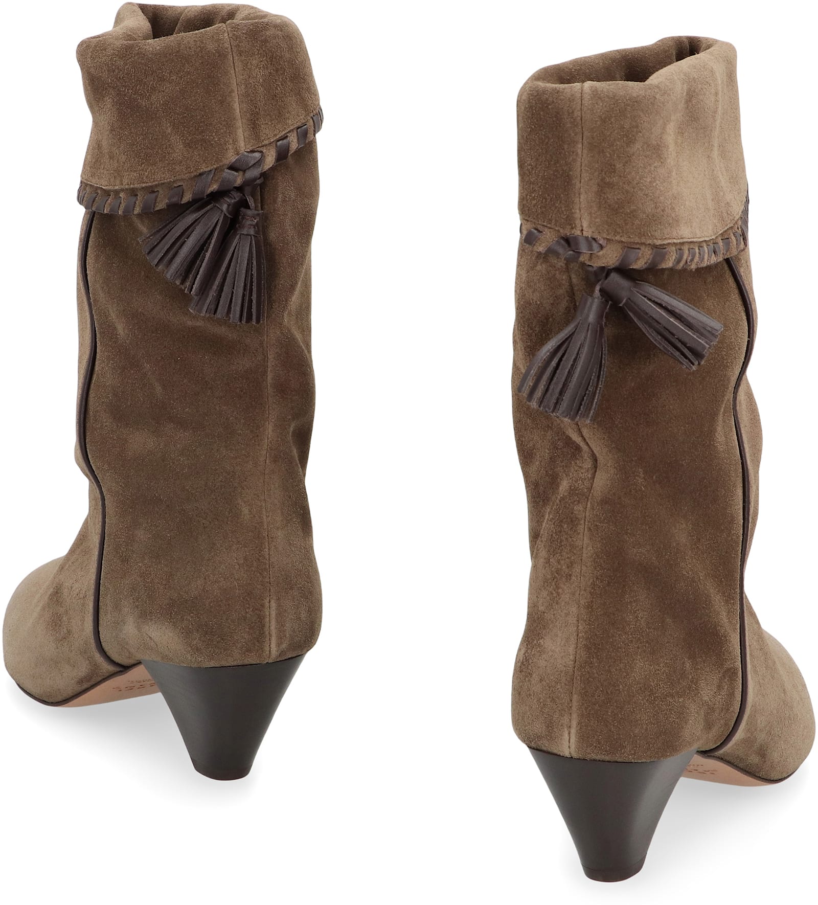 Isabel Marant Suede Ankle Boots Featuring Cone Heel In Brown
