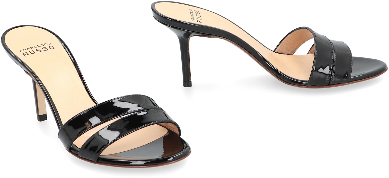 Francesco Russo Patent Leather Mules