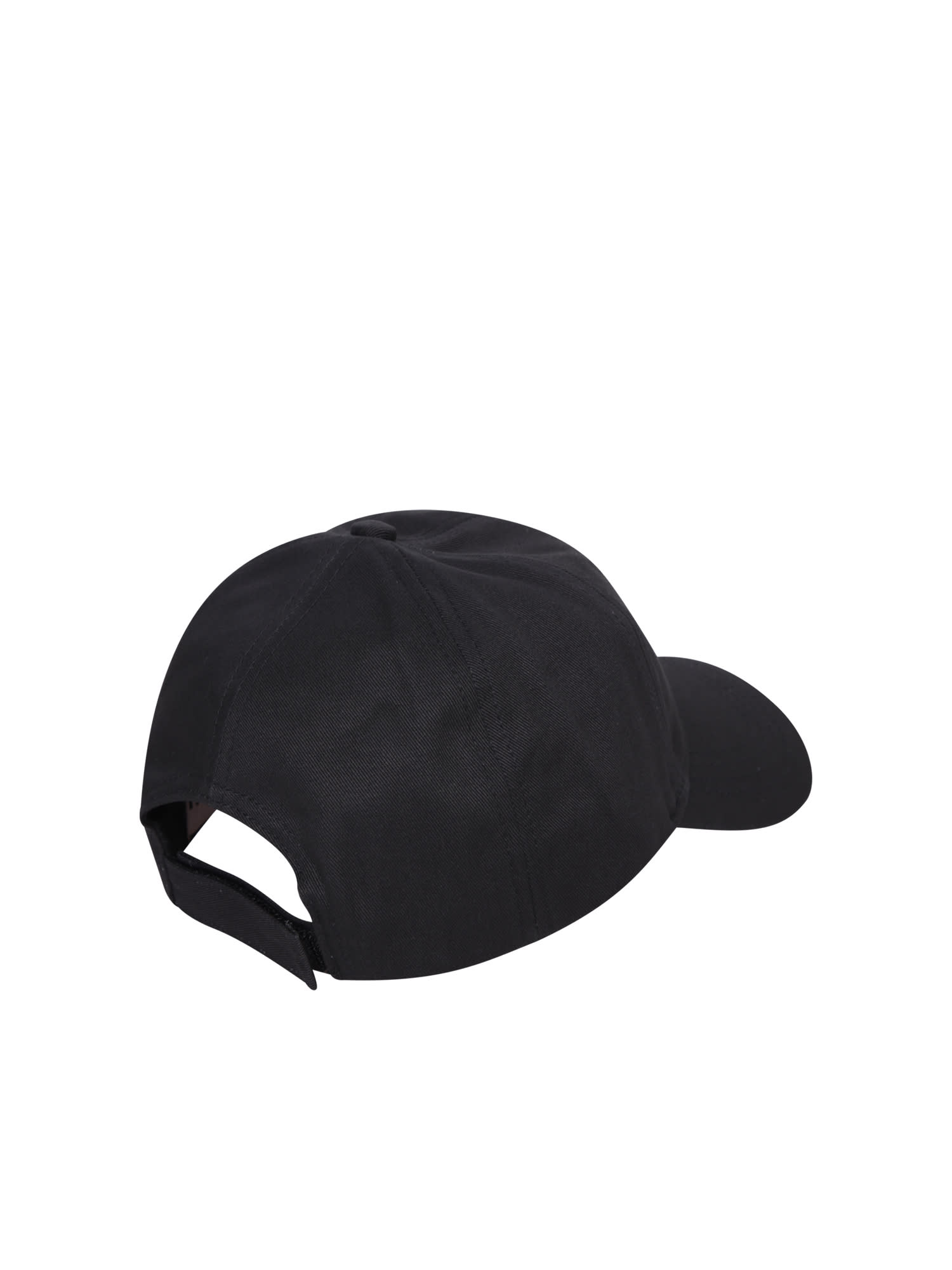 Shop Ganni Logo Print Baseball Cap In Black