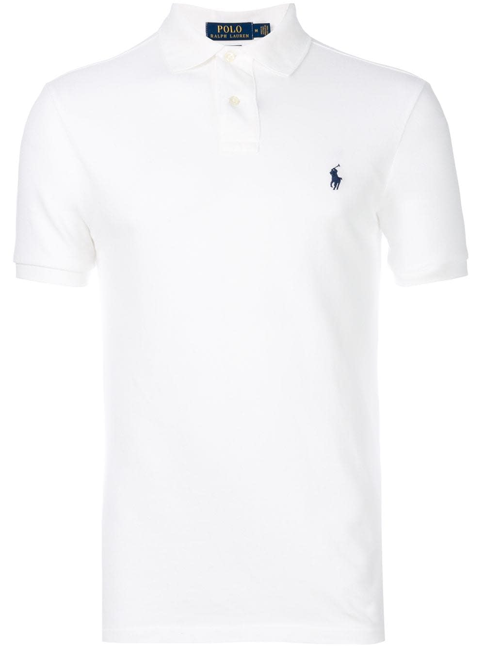 Shop Polo Ralph Lauren Slim Fit White Cotton Polo Shirt With Logo
