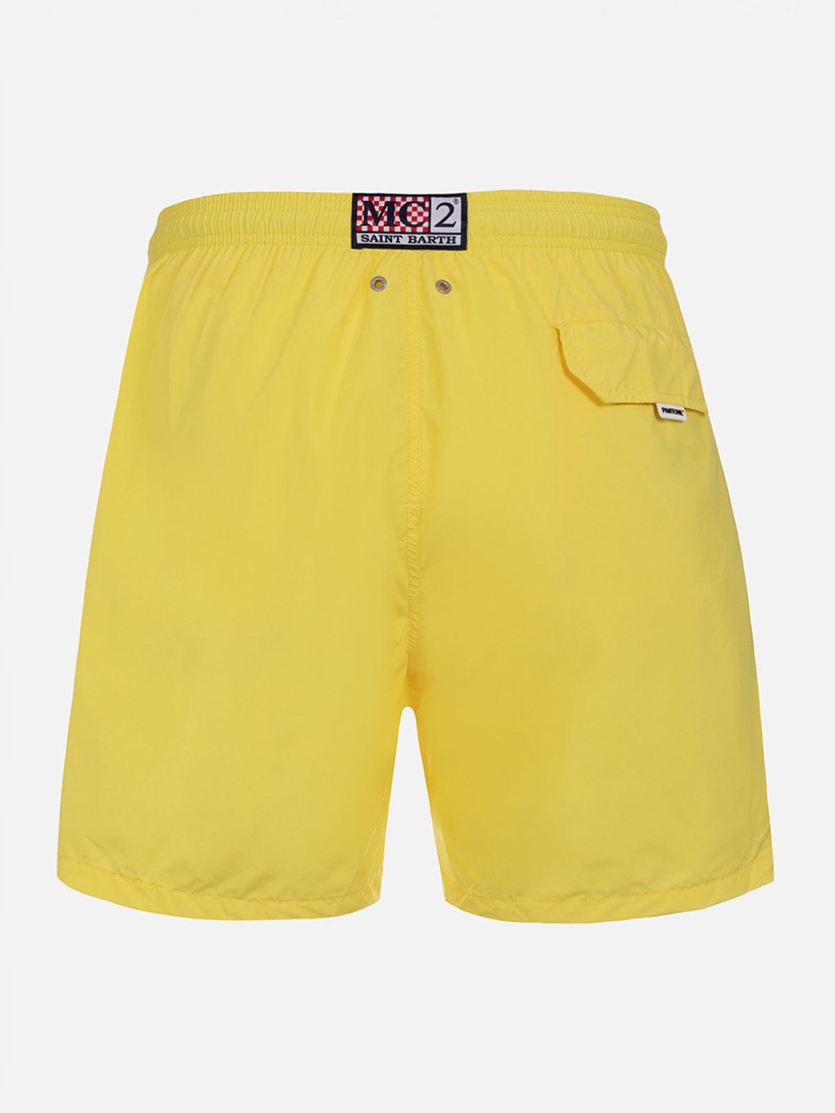 Shop Mc2 Saint Barth Man Lightweight Fabric Light Yellow Swim-shorts Lighting Pantone Pantone Special Edition