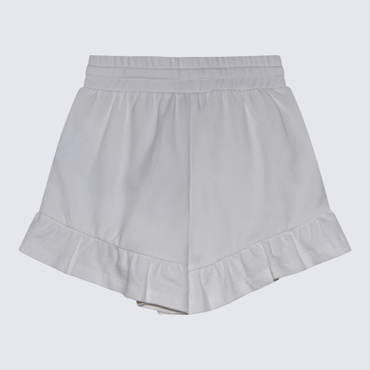 Shop Moschino White Multicolour Cotton Blend Shorts