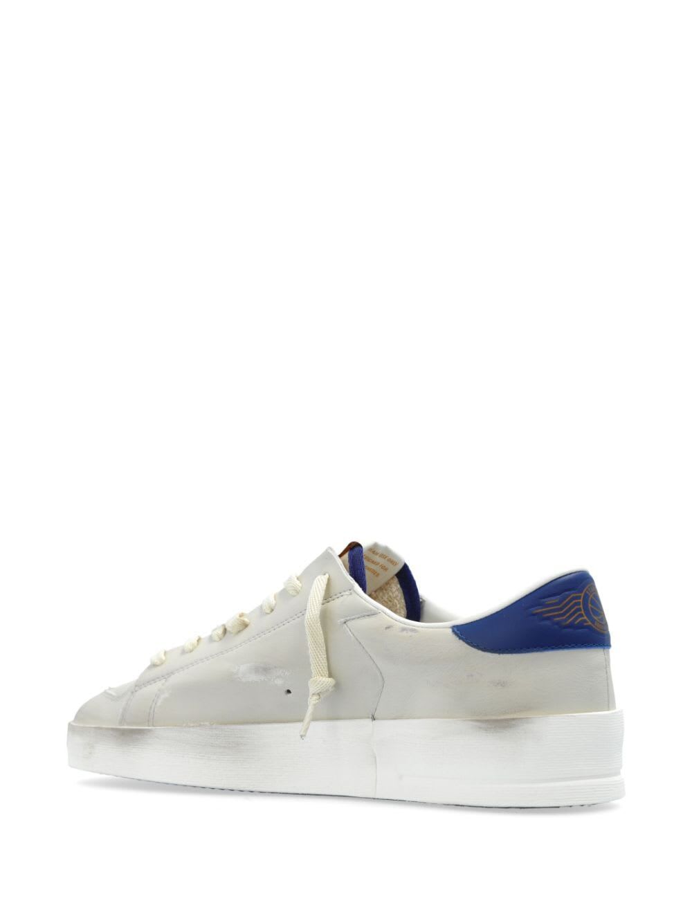 Shop Golden Goose Stardan Nylon And Leather Upper Suede Star Leather Heel In White Blue Red