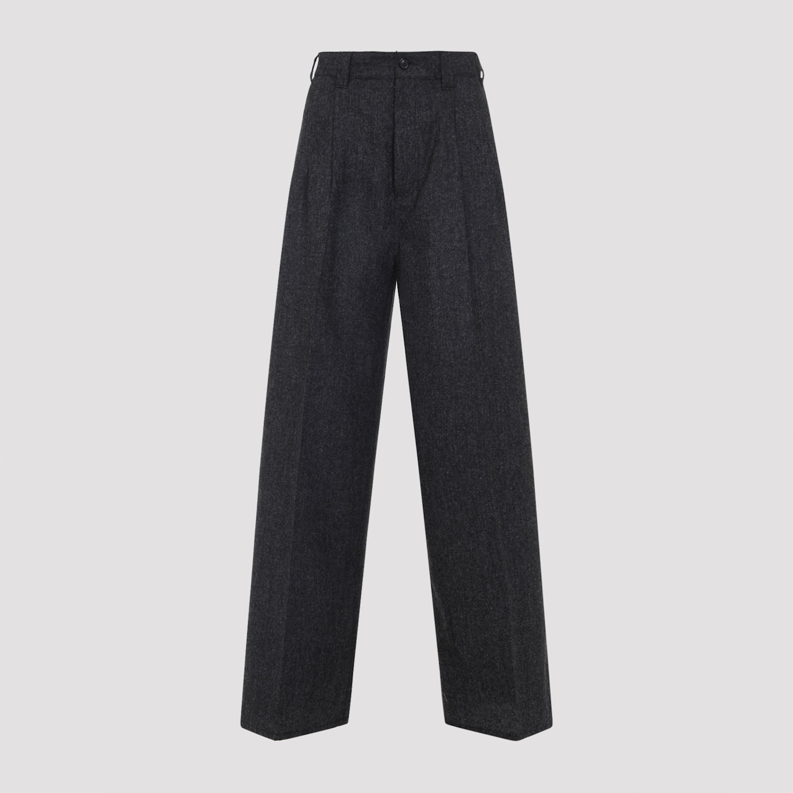 Maison Margiela Wide-leg Trousers With Belt Loops And Pockets In Black