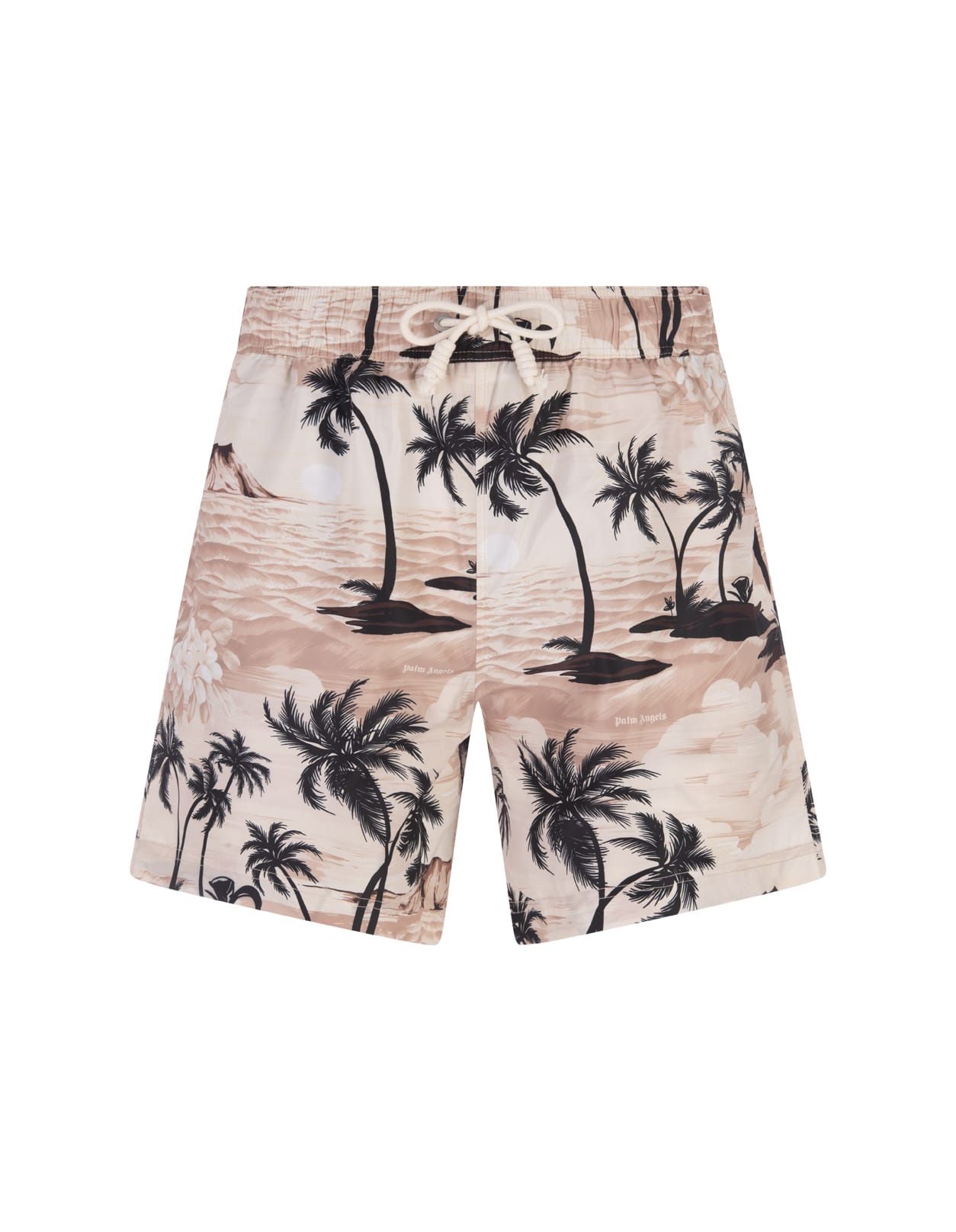 PALM ANGELS SWIM SHORTS WITH HAWAIIAN PRINT