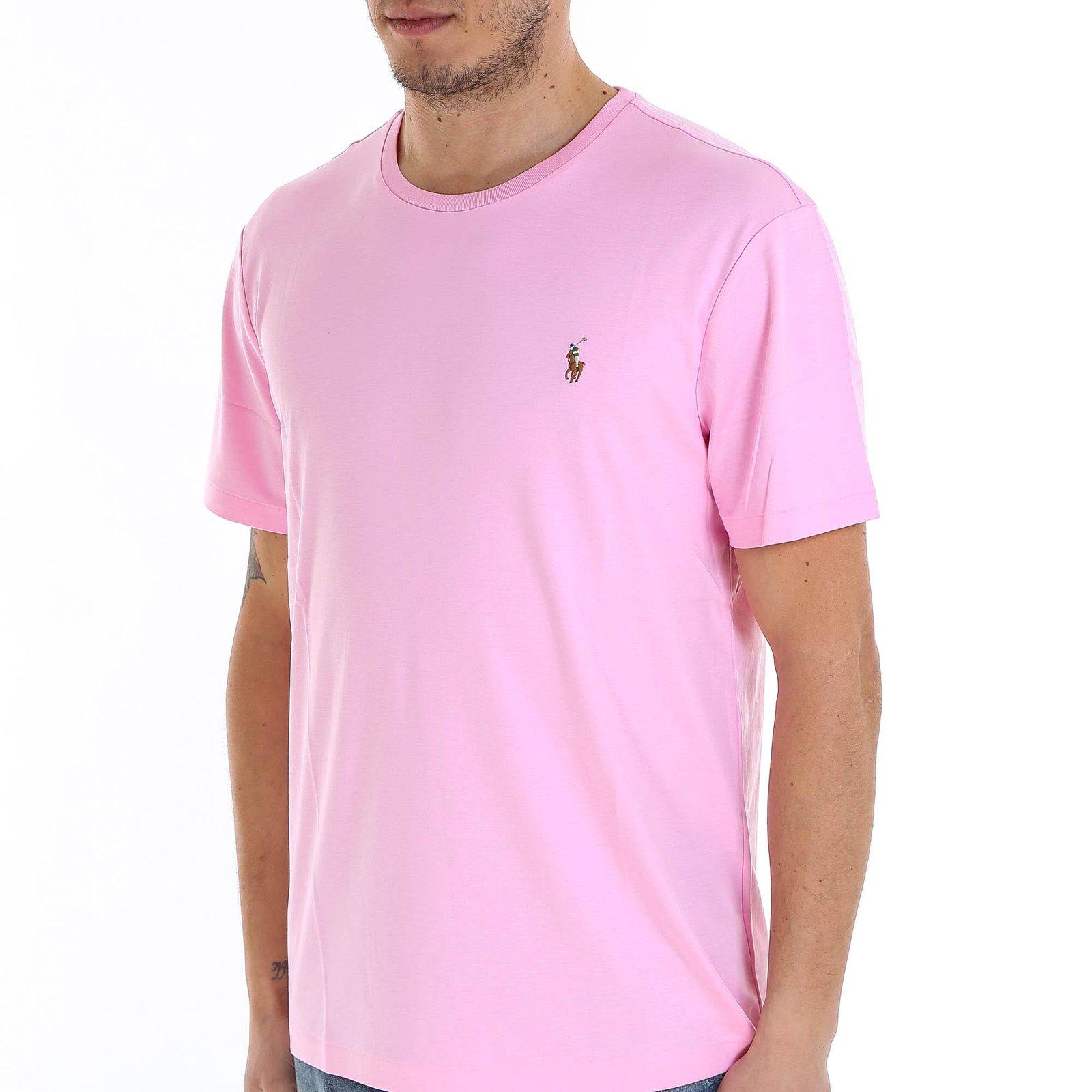 Polo Ralph Lauren Pima Short Sleeve Slim Fit T-shirt In Pink