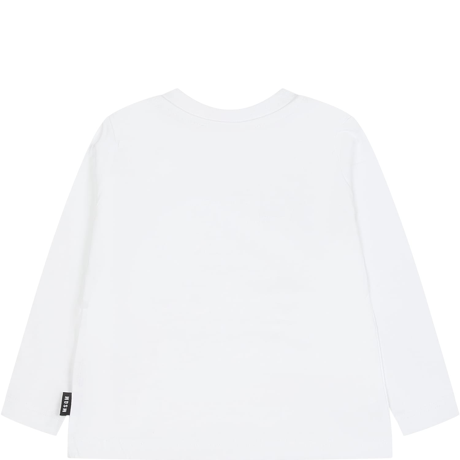 Shop Msgm White T-shirt For Baby Kids With Logo
