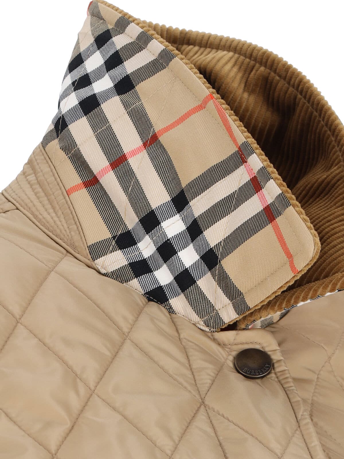 Burberry Cropped Quilted Nylon Jacket In Multi