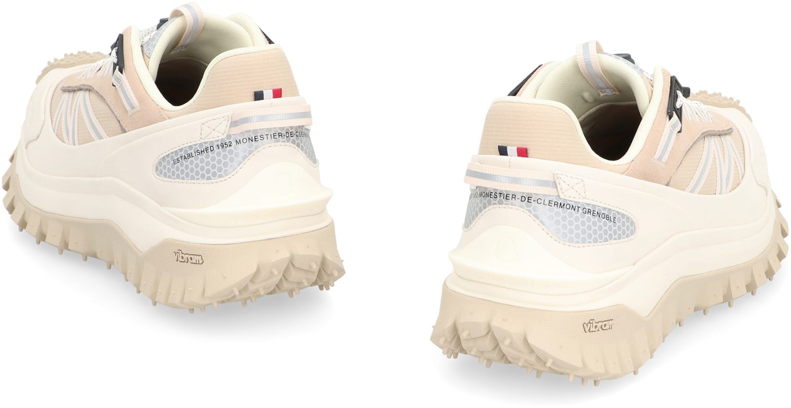Shop Moncler Trailgrip Fabric Low-top Sneakers In Beige