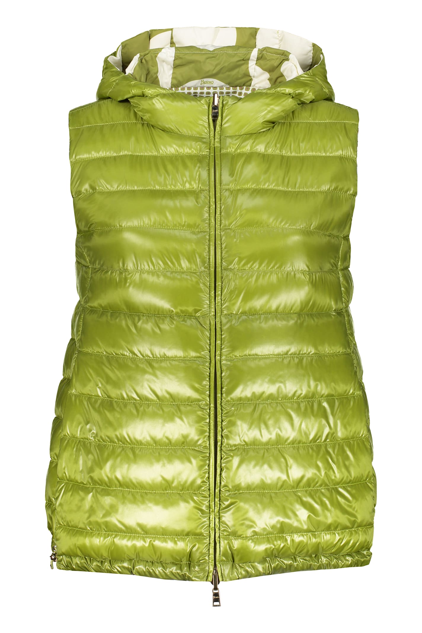 Herno Allover Motif Printed Hooded Down Jacket
