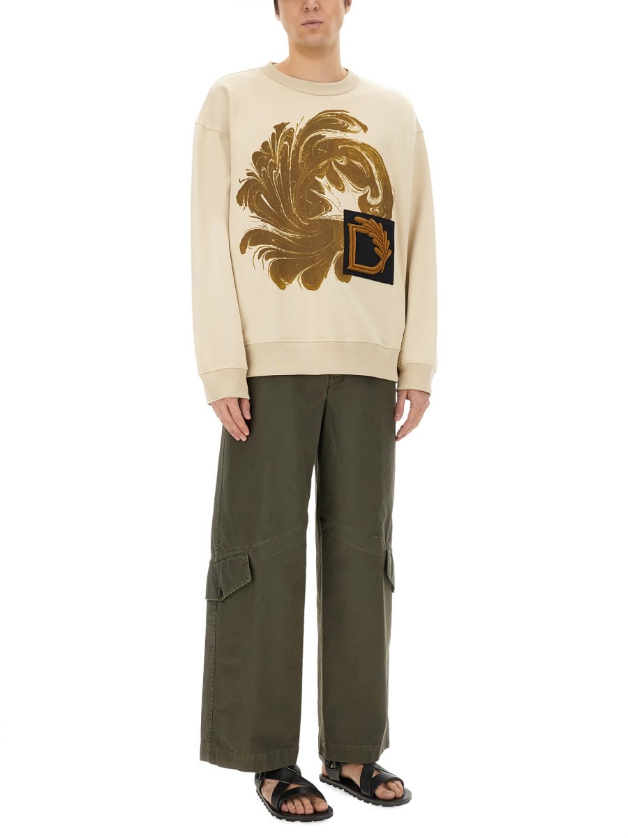 Dries Van Noten Sweatshirt With Print In Beige