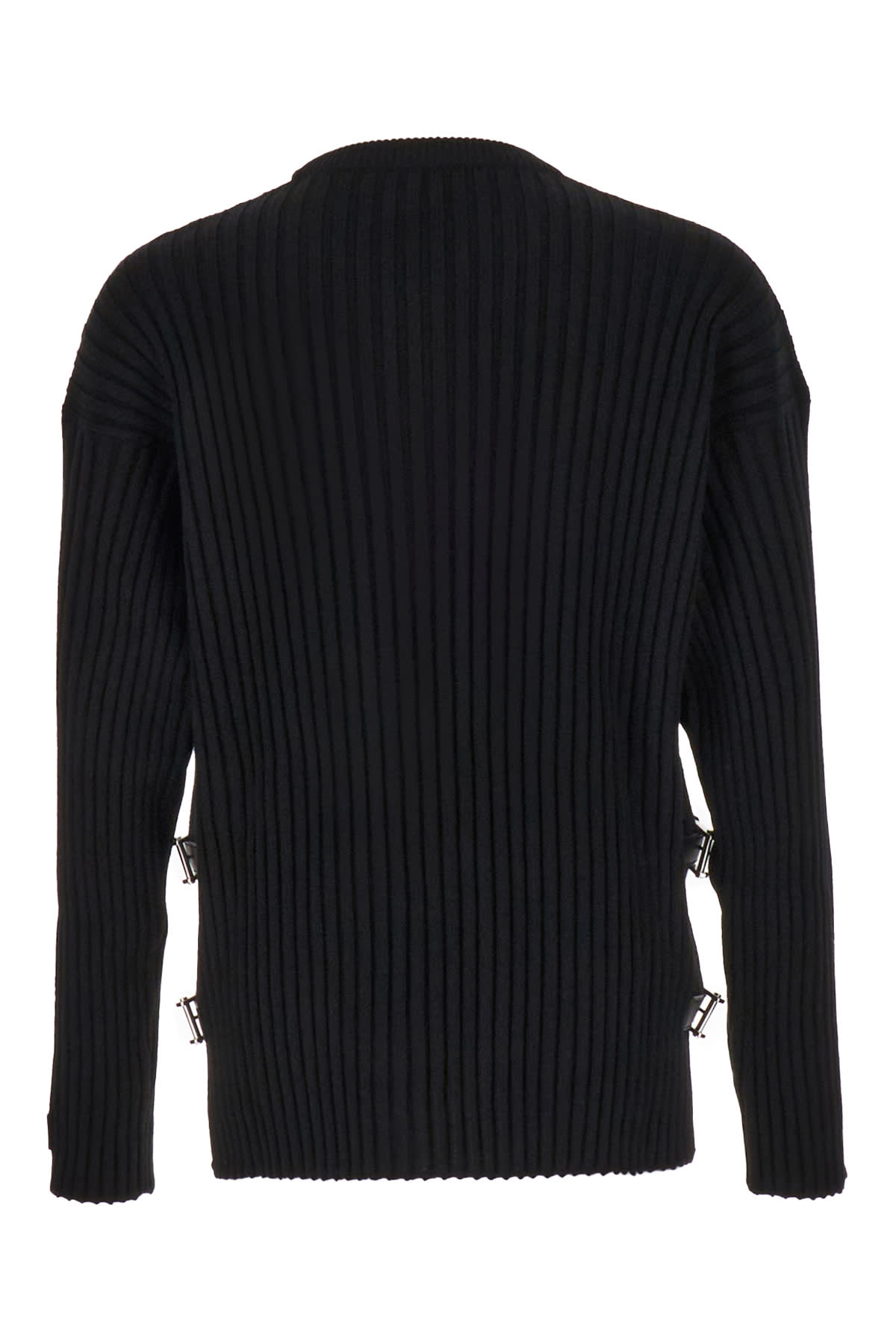 Shop Versace Black Wool Oversize Sweater In 1b000