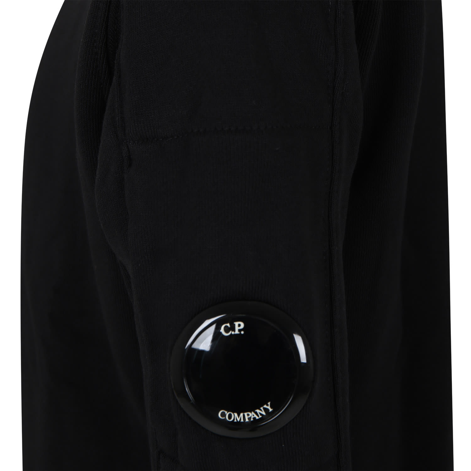 Shop C.p. Company Undersixteen Black Sweatshirt For Boy With C.p. Company Lens